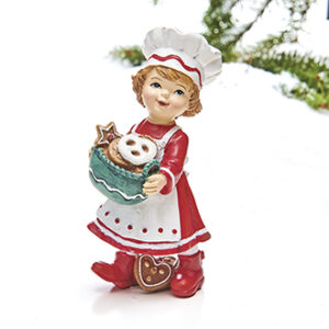 Pige, med honningkager, poly - 14CM