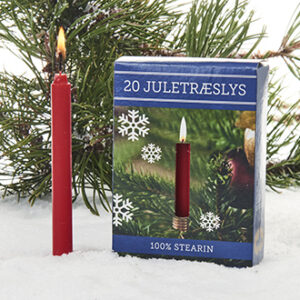 Juletræslys, røde, ren stearin, ø: 12mm - 10CM, 20/ÆSK