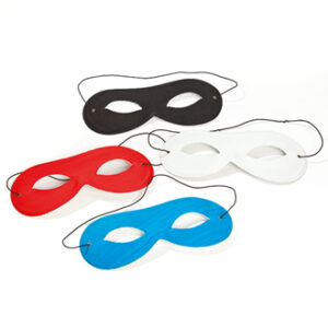 Domino maske med stof - 7X17CM, 4 ASS.