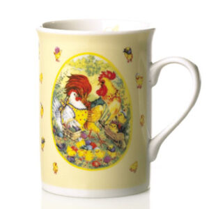 Pobra krus, porcelæn, høne+hane - 10CM