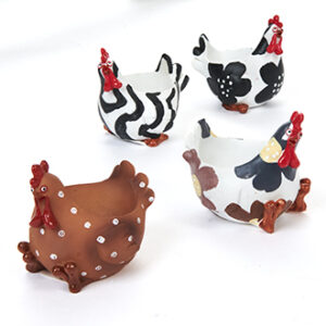 Pobra Giddy-Mom ægholder&fyrfadsstage, poly. - 7CM, 4 ASS.