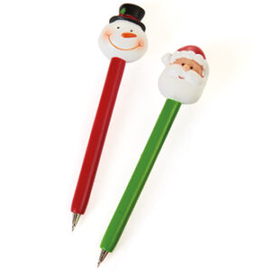 Kuglepen, med poly, julefigur - 17CM, 2 ASS.