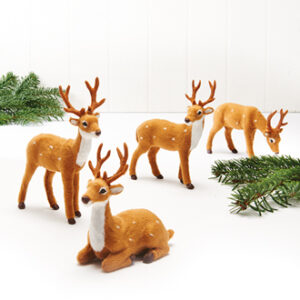 Dådyr, kunstpels, lysebrunt - 17CM, 4 ASS.