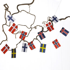 Flagranker, med fi./nk./sv./dk./isl. flag - 3X4CM, 2/POS