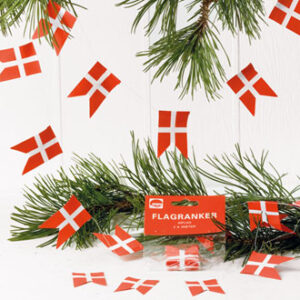 Danske flagranker, med 20 flag, 2m - 4X3CM, 2/POS
