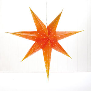 Adventstjerne, orange, til el-pære - 80CM
