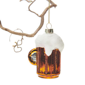 Ølkrus, glas, med snor - 8CM