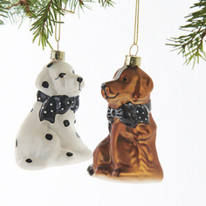 Hund, glas, med snor - 9CM, 2 ASS.