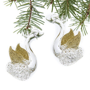 Svane, glas med snor - 6CM, 2 ASS.