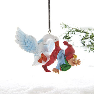Vilhelm Hansen nisse på gås, i fjeder - 7CM