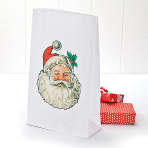 Julepose, hvid med Pobra julemandshoved - 31X18CM