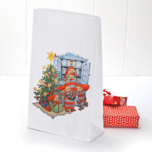 Julepose, hvid med Pobra babynisser - 31X18CM
