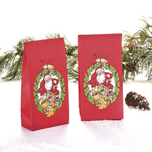 Gavepose, papir, Pobra design med krans - 25X12CM