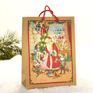 Gavepose, papir, med hank, Pobra julemand - 34X25CM