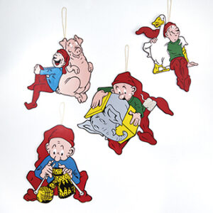 Bramming nisse, træ, til ophæng - 40CM, 4 ASS.