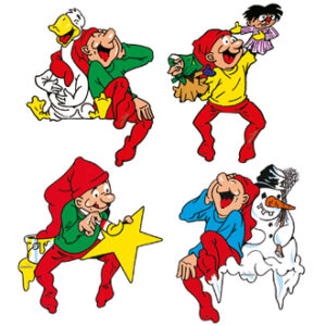 Bramming nisse, træ, til ophæng - 40CM, 4 ASS.