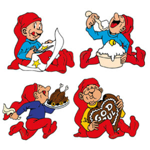 Bramming nisse, træ, til ophæng - 40CM, 4 ASS.