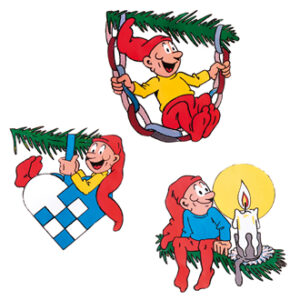Bramming nisse, i gran, til ophæng - 60CM, 3 ASS.