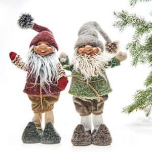 Nisse, stof, mand/kone - 52CM, 2 ASS.