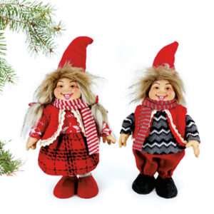 Nisse, pige/dreng, stof - 42CM, 2 ASS.