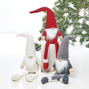 Nisse, filt med luksus hue, med hængeben - 40CM, 3 ASS.