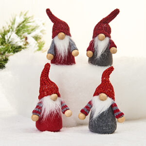 Gnom, stof, rød/grå - 10CM, 2 ASS., 2/ÆSK