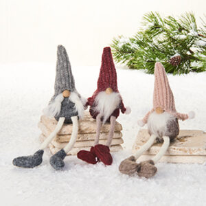 Nisse, filt, med hængeben - 18CM, 3 ASS.