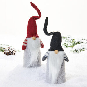 Nisse, stof, med ståltråd i hue - 23CM, 2 ASS.