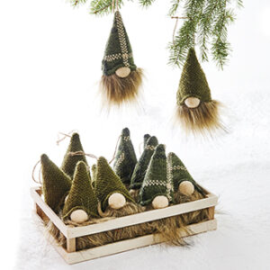 Gnom, stof, med snor - 14CM, 2 ASS.