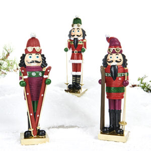Nøddeknækker, poly., med ski - 23CM, 3 ASS.