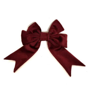 Pyntesløjfe, velour, bordeaux - 13X16CM
