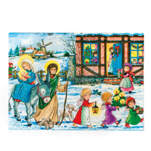 Glimmer kalender med motiver, god jul - 28X40CM