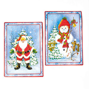 Glimmer kalender med motiv, julemand&snemand - 40X28CM, 2 ASS.