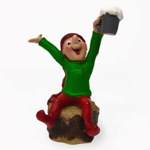 Bramming nisse, med ølkrus, poly. - 6CM