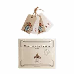 Manilla gavemærker, 4x8 cm, 20/pos