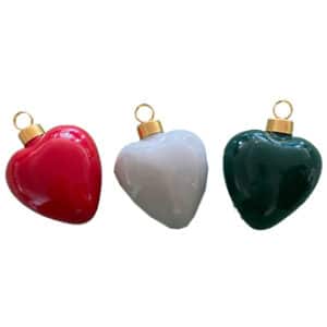 Porcelæns hjerter, 6cm. 3 Ass. 3/Æsk