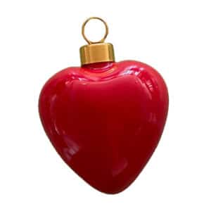Porcelæns hjerte, rødt, 6cm. 1/Æsk