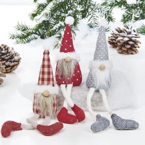 Nissegnom, stof, m/hængeben - 20CM, 3 ASS.