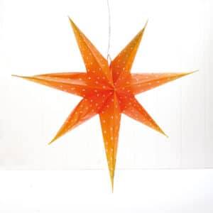 Adventstjerne, orange, t/el-pære, 100CM