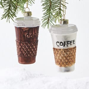 Kaffekrus m/låg, glas, m/snor - 8CM, 2 ASS.
