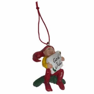 Bramming nisse, m/god-jul brev, poly., m/snor - 5,5CM