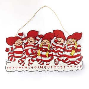 Træ kalender m/Pobra babynissex5, 28X50CM