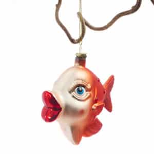 Fisk, glas, m/snor - 9,5CM