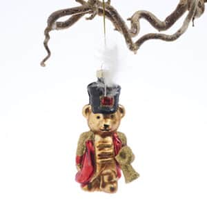 Bamse m.fjer i hat, glas - 12,5CM