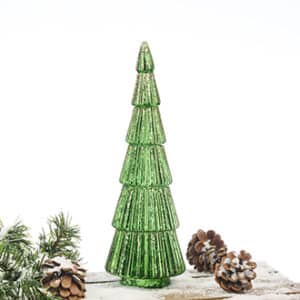Juletræ glas, m/glitter & led (BAT) - 30CM