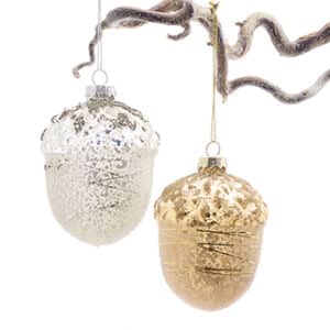 Agern glas, m/ glitter&snor- 9,5x6,5CM, 2 ASS