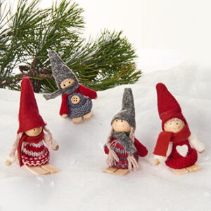 Nisse, stof, p/ski -8CM - 4 ASS.