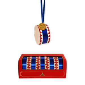 Papir trommer, blå bånd, m/snor