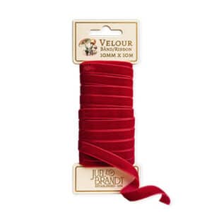 Velourbånd 10mmX10m rød