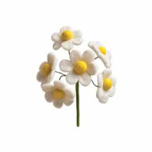 Blomster, uld, 15cm, 6/stk.